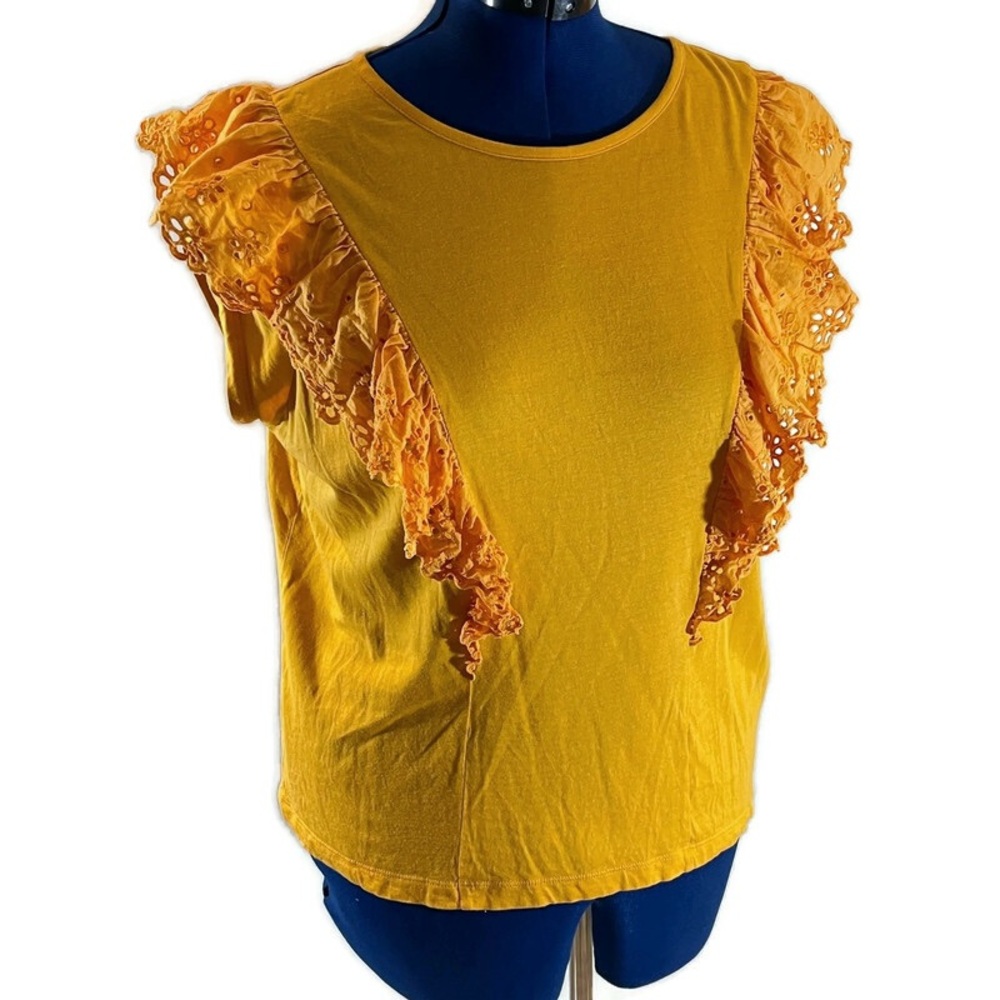 Rachel Parcell Ruffled Orange T-Shirt - Picture 8 of 9